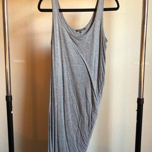 Grey dress with side ruching